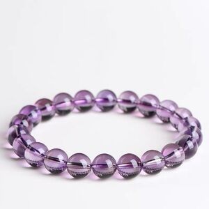 Natural Brazilian Amethyst Beaded Bracelet – Healing Crystal Jewelry